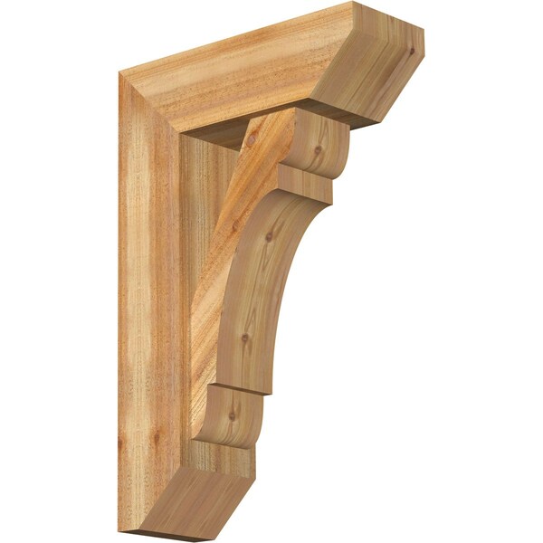 Ekena Millwork Olympic Slat Rough Sawn Bracket w/ Offset Brace, Western Red Cedar, 8"W x 22"D x 34"H BKT0806X22X34OLY06RWR - main